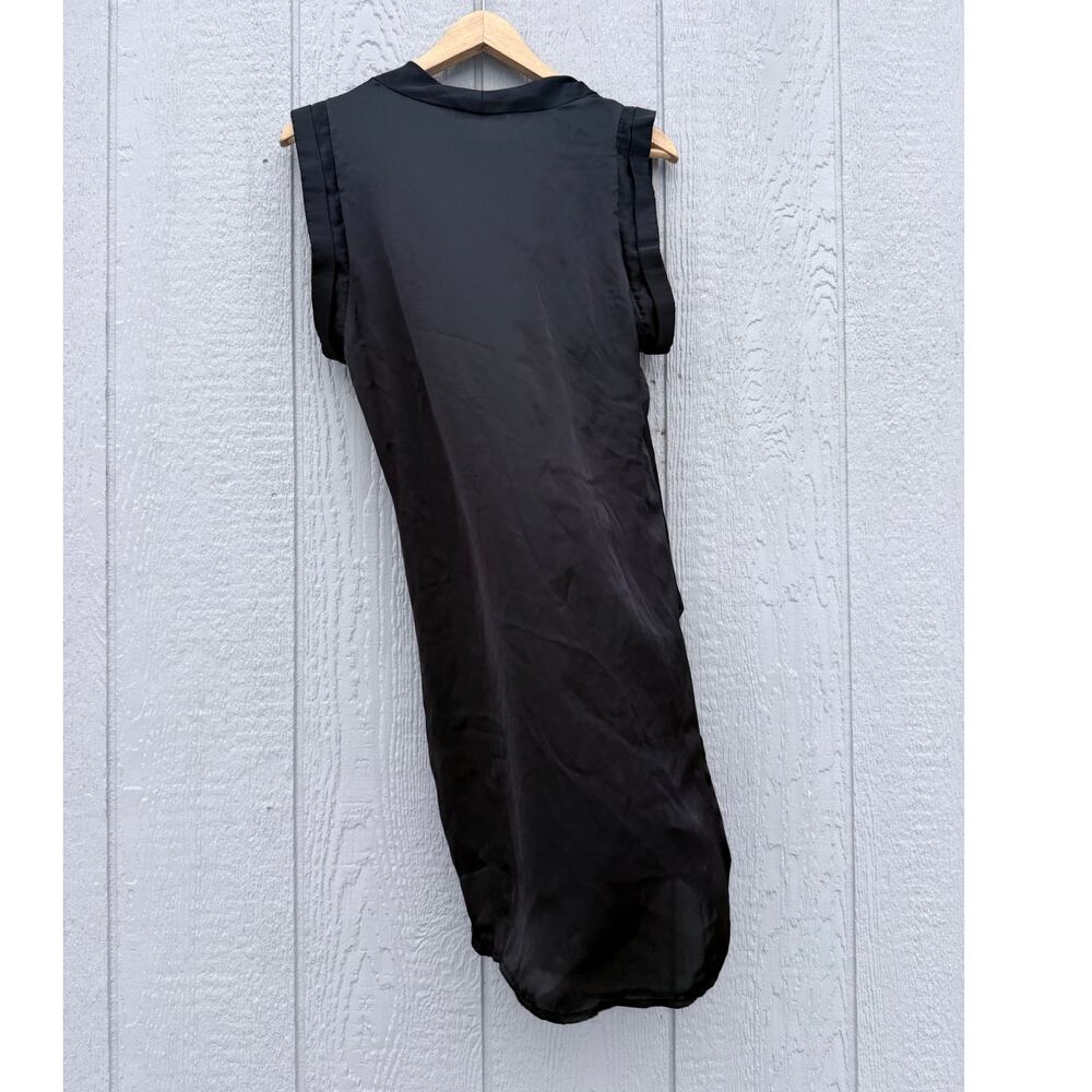 MARELLA max mara black 100% silk avant garde sleeveless artsy longline tunic top - Picture 5 of 6